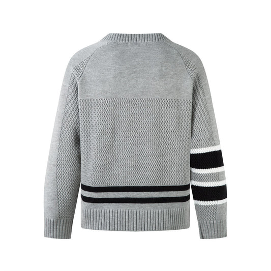 27 digit jacquard V-neck sweater