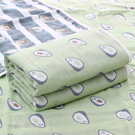 6 layers of gauze, baby bath towel, blankets