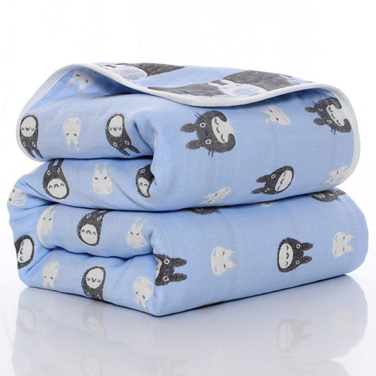 6 layers of gauze, baby bath towel, blankets