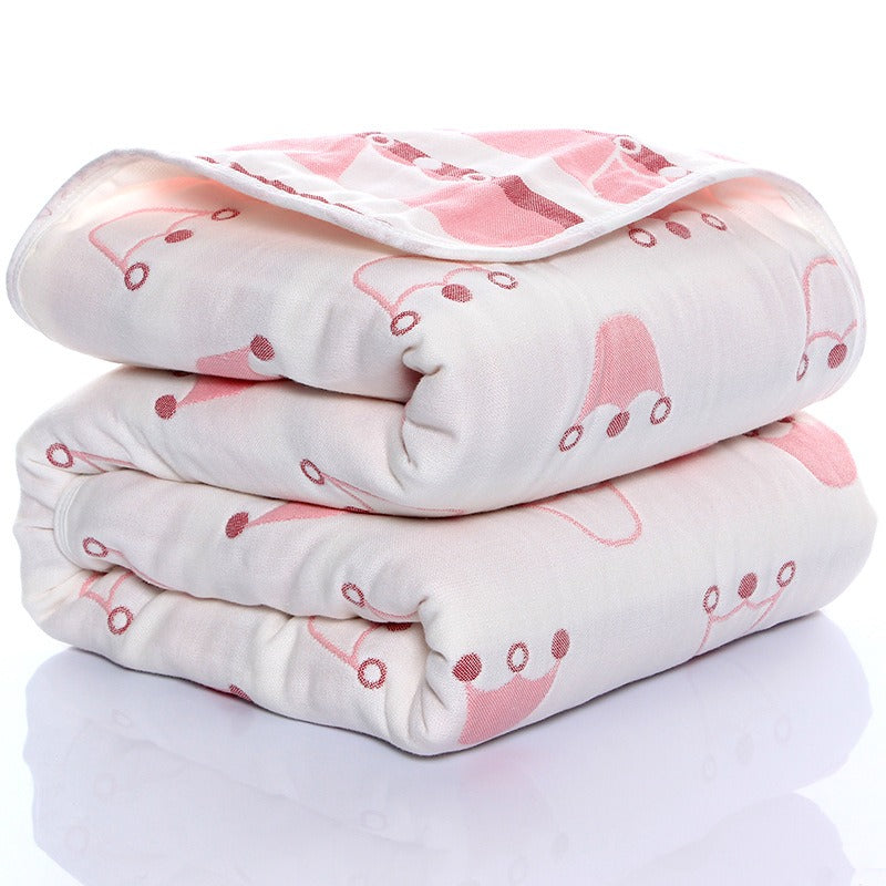 6 layers of gauze, baby bath towel, blankets