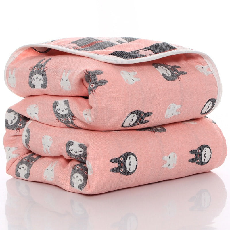 6 layers of gauze, baby bath towel, blankets